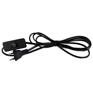 Long Copper Wire With Bed Switch On Off Button For Table Lamps (1.5 Meter, 60 Inch, Black)- Set Of 50
