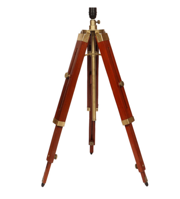 Teak Wood Tripod Table Lamp, Modern Design Standing Lamp For Bedroom, Dining And Living Room - Image 6