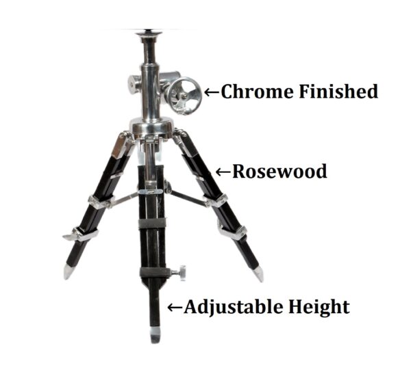 Royal Vintage Tripod Table Lamp, Adjustable Stand, Rustic Vintage Modern Design Standing Lamp For Bedroom, Dining And Living Room - Image 3