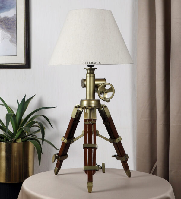 Vintage Tripod Table Lamp, Adjustable Stand, Rustic Vintage Modern Design Standing Lamp For Bedroom, Dining And Living Room - Image 2