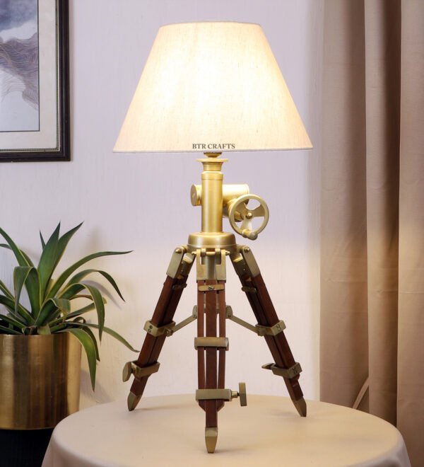 Vintage Tripod Table Lamp, Adjustable Stand, Rustic Vintage Modern Design Standing Lamp For Bedroom, Dining And Living Room - Image 3