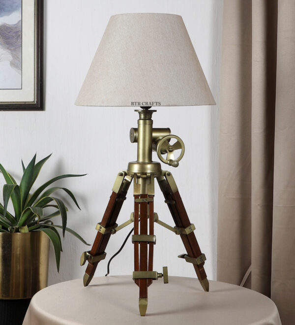 Vintage Tripod Table Lamp, Adjustable Stand, Rustic Vintage Modern Design Standing Lamp For Bedroom, Dining And Living Room - Image 2