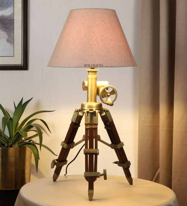 Vintage Tripod Table Lamp, Adjustable Stand, Rustic Vintage Modern Design Standing Lamp For Bedroom, Dining And Living Room - Image 3