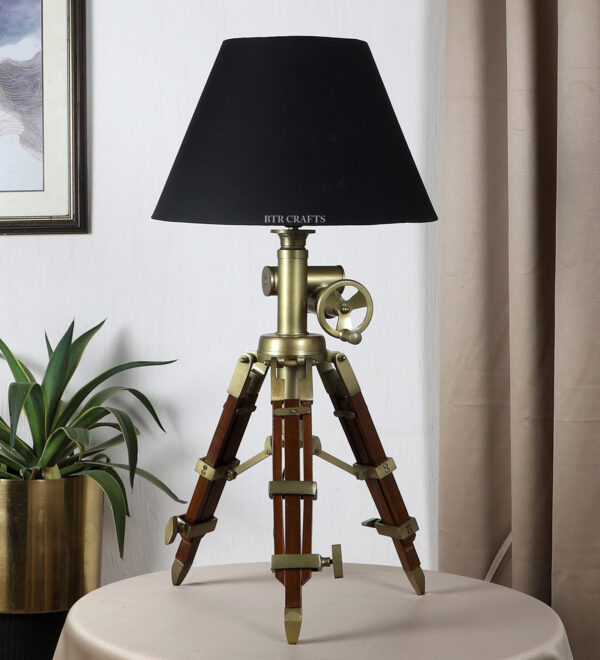 Vintage Tripod Table Lamp, Adjustable Stand, Rustic Vintage Modern Design Standing Lamp For Bedroom, Dining And Living Room - Image 2
