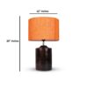 Dark Heavy Matki Ribbed Circle Table Lamp, Side lamp for Bedroom, Dinning, Balcony, Office, Hotels & Home Decoration(ORANGE TEXTURE) - Image 5