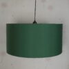 18 Inches Pendant/Hanging Ceiling Light Fixture, Dark Green Drum Shade for Bedroom, Kitchen, Living Room, Dining Table, Lobby, Kitchen, Black/Silver Canopy - Image 2