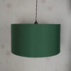 10 Inches Pendant/Hanging Ceiling Light Fixture, Dark Green Drum Shade, for Bedroom, Kitchen, Living Room, Dining Table, Lobby, Kitchen, Silver/Black Canopy - Image 2