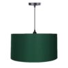 18 Inches Pendant/Hanging Ceiling Light Fixture, Dark Green Drum Shade for Bedroom, Kitchen, Living Room, Dining Table, Lobby, Kitchen, Black/Silver Canopy - Image 4