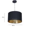 12 Inches Pendant/Hanging Ceiling Light Fixture, Inner Gold Drum Shade, for Bedroom, Kitchen, Living Room, Dining Table, Lobby, Kitchen, Silver/Black Canopy - Image 4