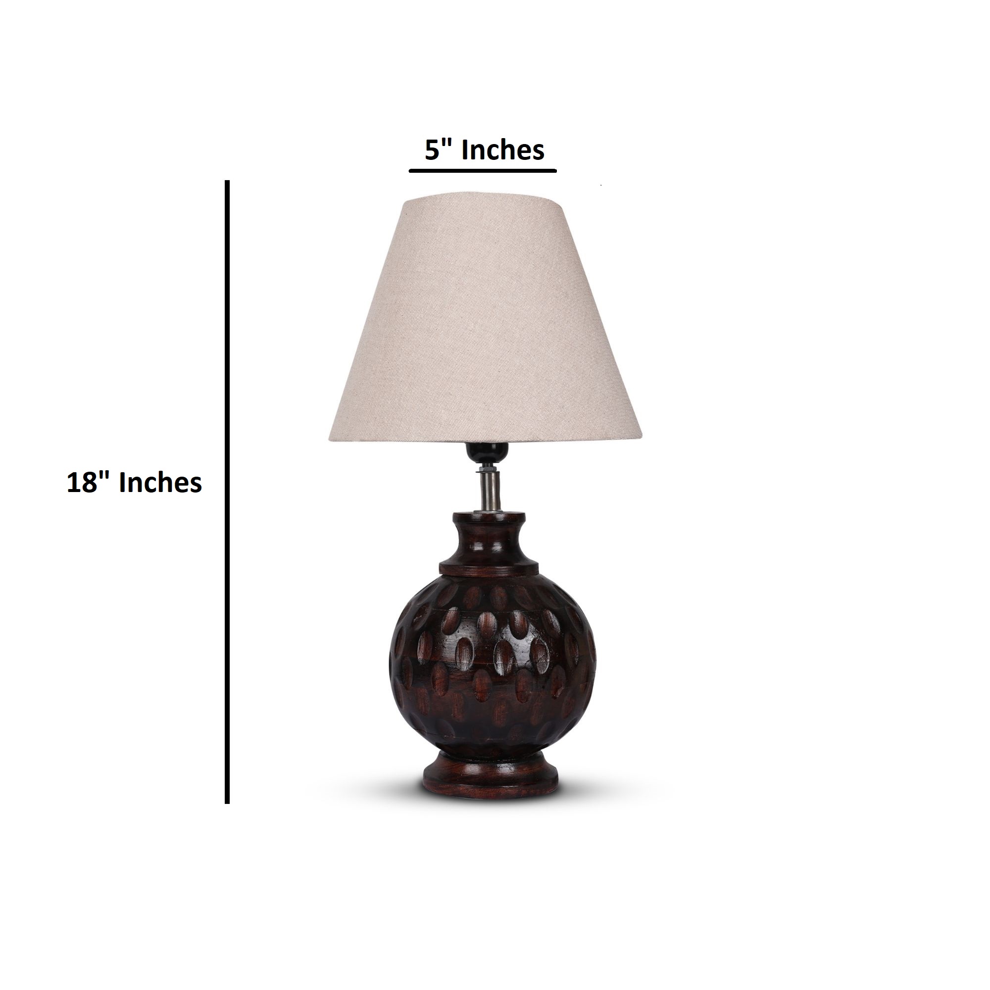 Rustic Wooden Bedside Table Lamp with Linen Shade – Traditional Night Lamp for Home Décor, Pack Of 1(Premium Jute) - Image 7