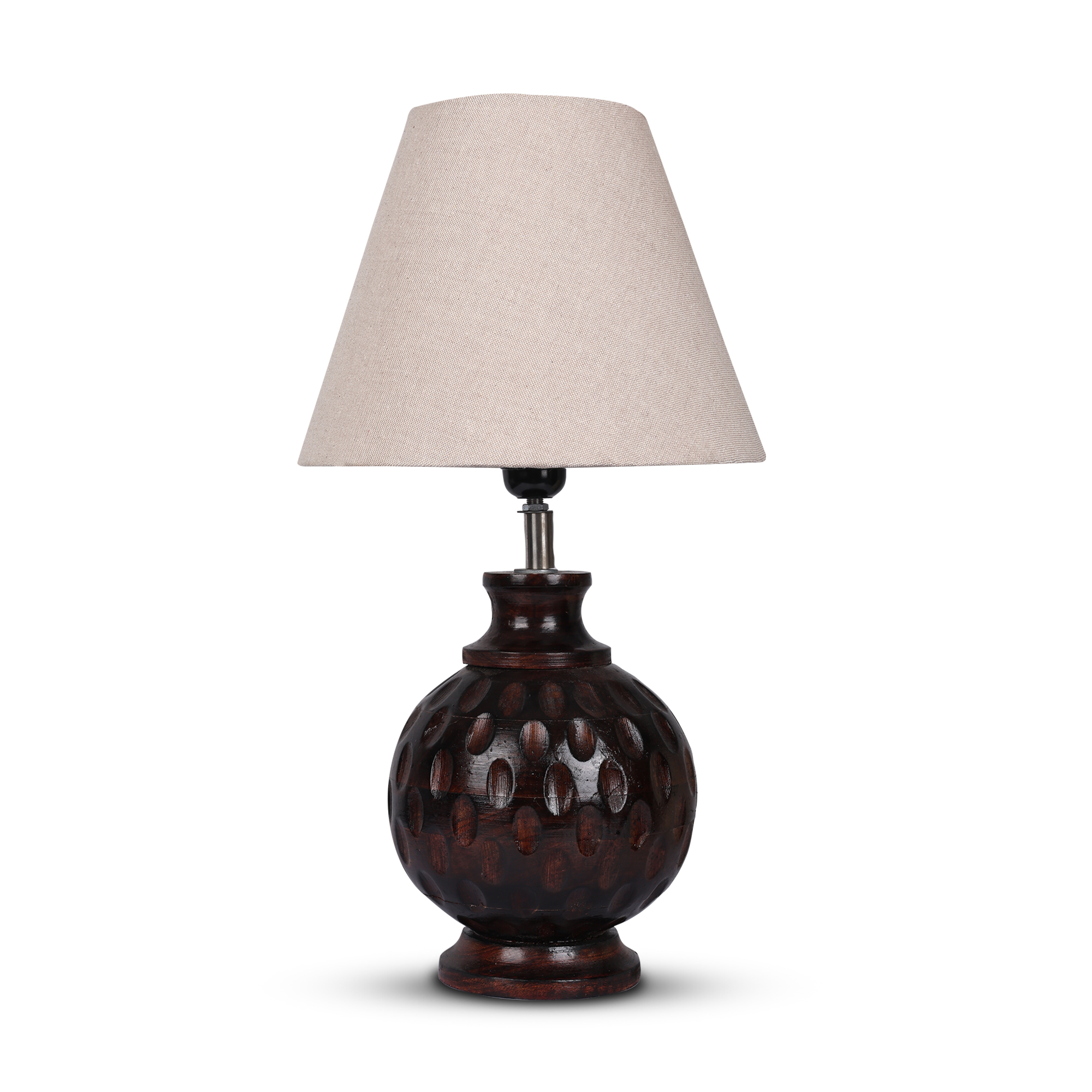 Rustic Wooden Bedside Table Lamp with Linen Shade – Traditional Night Lamp for Home Décor, Pack Of 1(Premium Jute) - Image 10