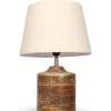 Coffee Brown Ribbed Circle Table Lamp, Side lamp for Bedroom, Dinning, Balcony, Office, Hotels & Home Decoration(TAPPER CREAM) - Image 4