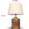 Coffee Brown Ribbed Circle Table Lamp, Side lamp for Bedroom, Dinning, Balcony, Office, Hotels & Home Decoration(TAPPER CREAM) - Image 3