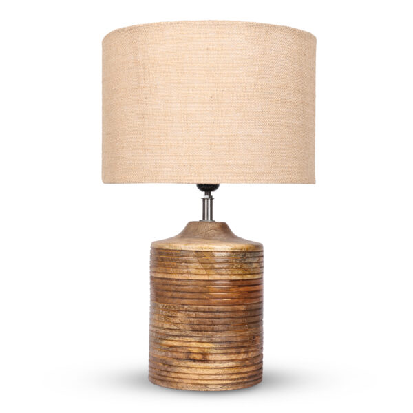 Coffee Brown Ribbed Circle Table Lamp, Side lamp for Bedroom, Dinning, Balcony, Office, Hotels & Home Decoration(NATURAL JUTE) - Image 4