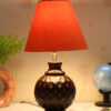 spotted Wood Matki Table Lamp Suitable For Bedroom Office And Living Room, Pack Of 1(Complete Set)