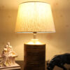 Coffee Brown Ribbed Circle Table Lamp, Side lamp for Bedroom, Dinning, Balcony, Office, Hotels & Home Decoration(TAPPER FLEX)
