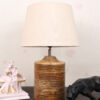 Coffee Brown Ribbed Circle Table Lamp, Side lamp for Bedroom, Dinning, Balcony, Office, Hotels & Home Decoration(TAPPER FLEX) - Image 3