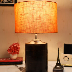 Dark Heavy Matki Ribbed Circle Table Lamp, Side lamp for Bedroom, Dinning, Balcony, Office, Hotels & Home Decoration(ORANGE TEXTURE)