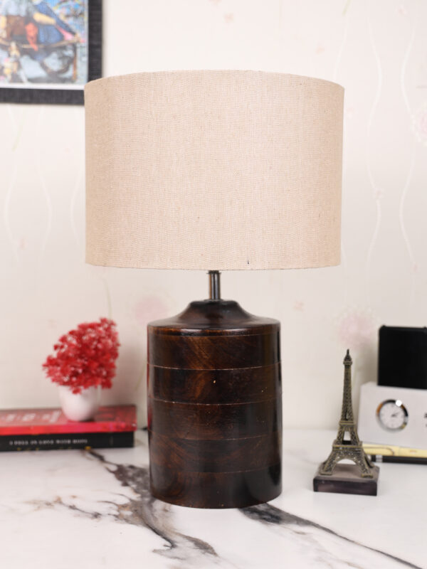 Dark Heavy Matki Ribbed Circle Table Lamp, Side lamp for Bedroom, Dinning, Balcony, Office, Hotels & Home Decoration(PREMIUM JUTE) - Image 3