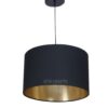 12 Inches Pendant/Hanging Ceiling Light Fixture, Inner Gold Drum Shade, for Bedroom, Kitchen, Living Room, Dining Table, Lobby, Kitchen, Silver/Black Canopy - Image 5