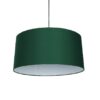 18 Inches Pendant/Hanging Ceiling Light Fixture, Dark Green Drum Shade for Bedroom, Kitchen, Living Room, Dining Table, Lobby, Kitchen, Black/Silver Canopy - Image 6