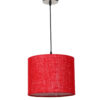 10 Inches Pendant/Hanging Ceiling Light Fixture, Red Jute Drum Shade, for Bedroom, Kitchen, Living Room, Dining Table, Lobby, Kitchen, Silver/Black Canopy - Image 5