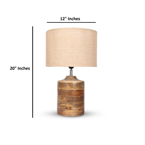 Coffee Brown Ribbed Circle Table Lamp, Side lamp for Bedroom, Dinning, Balcony, Office, Hotels & Home Decoration(NATURAL JUTE) - Image 6