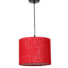 10 Inches Pendant/Hanging Ceiling Light Fixture, Red Jute Drum Shade, for Bedroom, Kitchen, Living Room, Dining Table, Lobby, Kitchen, Silver/Black Canopy - Image 6