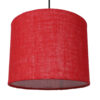 10 Inches Pendant/Hanging Ceiling Light Fixture, Red Jute Drum Shade, for Bedroom, Kitchen, Living Room, Dining Table, Lobby, Kitchen, Silver/Black Canopy - Image 7