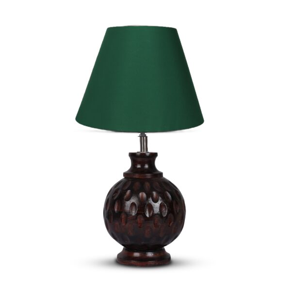 spotted Wood Matki Table Lamp Suitable For Bedroom Office And Living Room, Pack Of 1(Complete Set) - Image 2