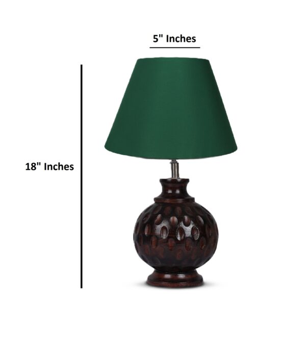 spotted Wood Matki Table Lamp Suitable For Bedroom Office And Living Room, Pack Of 1(Complete Set) - Image 4