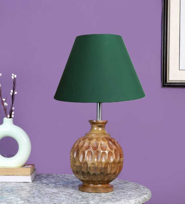 Natural Wood Matki Table Lamp Suitable For Bedroom Office And Living Room, Pack Of 1(Complete Set) - Image 2