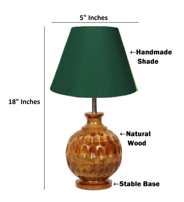 Natural Wood Matki Table Lamp Suitable For Bedroom Office And Living Room, Pack Of 1(Complete Set) - Image 4