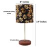 BTR CRAFTS Light Gold Rod & Brown Wooden Base Table Lamp (Golden Flower Shade) - Image 4