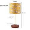 BTR CRAFTS Light Gold Rod & Brown Wooden Base Table Lamp (Mustered Junoon Shade) - Image 5