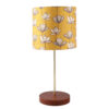 BTR CRAFTS Light Gold Rod & Brown Wooden Base Table Lamp (Mustered Junoon Shade) - Image 4