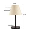 Black Base Black Rod Conical Table Lamp for Night Light, Bedroom, Decorative Living Room, Hall Lighting and Home Decor (Cream Texture) - Image 3