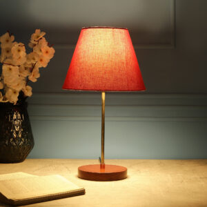 Light Gold Brown Base Conical Lamp Shade Suitable for Table Home Decoration Living, Dining Room Bedside Table Lamp Gift Item(RED TEXTURE)