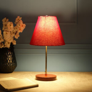 Light Gold Brown Base Conical Lamp Shade Suitable for Table Home Decoration Living, Dining Room Bedside Table Lamp Gift Item(RED)