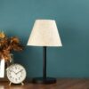 Black Base Black Rod Conical Table Lamp for Night Light, Bedroom, Decorative Living Room, Hall Lighting and Home Decor (Cream Texture) - Image 2