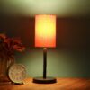 Black Base Black Rod Cylinder Lamp Suitable for Table Home Decoration Living, Dining Room Bedside Table Lamp Gift Item (ORANGE)