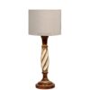 Twister Wooden Table Lamp, Side Table lamp for Bedroom, Night Table lamp Complete Set-(Beige) - Image 3