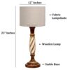 Twister Wooden Table Lamp, Side Table lamp for Bedroom, Night Table lamp Complete Set-(Beige) - Image 4