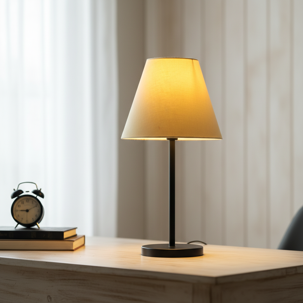 Slim Contemporary Night Lamp – Fabric Shade Accent Light for Home & Office, Pack Of 1(Pale Yellow) - Image 8