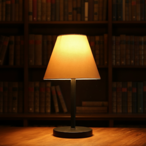 Black Bedside Lamp with Fabric Shade Minimalist Lamp for Bedroom, Living Room & Office – Warm Ambient Nightstand Light(Cream)