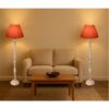 Pack of 2| Rustic Wood Floor Lamp, Standing Light for Home Decor Living Room Bedroom & Dining Room Hotels Restaurant & Cafe and Gifting Items Complete Set- (orange)