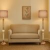Pack of 2| Rustic Wood Drum Floor Lamp, Light Decoration for Home Corner,Living Room & Bedroom Bedside Floor Lamp, Antique Floor Light for Hotel and Restaurant Complete Set- (Beige)
