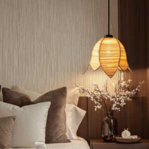 Tulip Shaped Bamboo Pendant/Hanging Light for Home, Hotels, Restaurants & Cafe