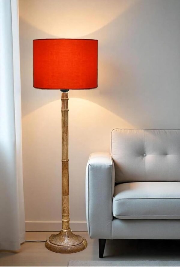 Pack of 2| Rustic Wooden Floor Lamp,Ideal for Living Rooms, Bedrooms, Hotels, Cafes, or Any Space That Adds a Nostalgic, Vintage Charm(ORANGE) - Image 3