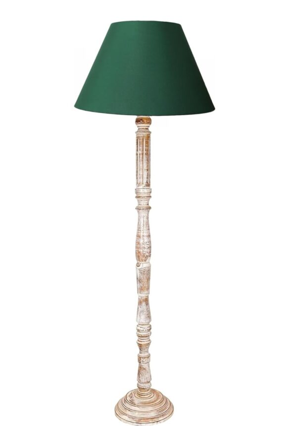 Pack of 2| Rustic Wood Floor Lamp, Standing Light for Home Decor Living Room Bedroom & Dining Room Hotels Restaurant & Cafe and Gifting Items Complete Set- (Dark Green) - Image 4
